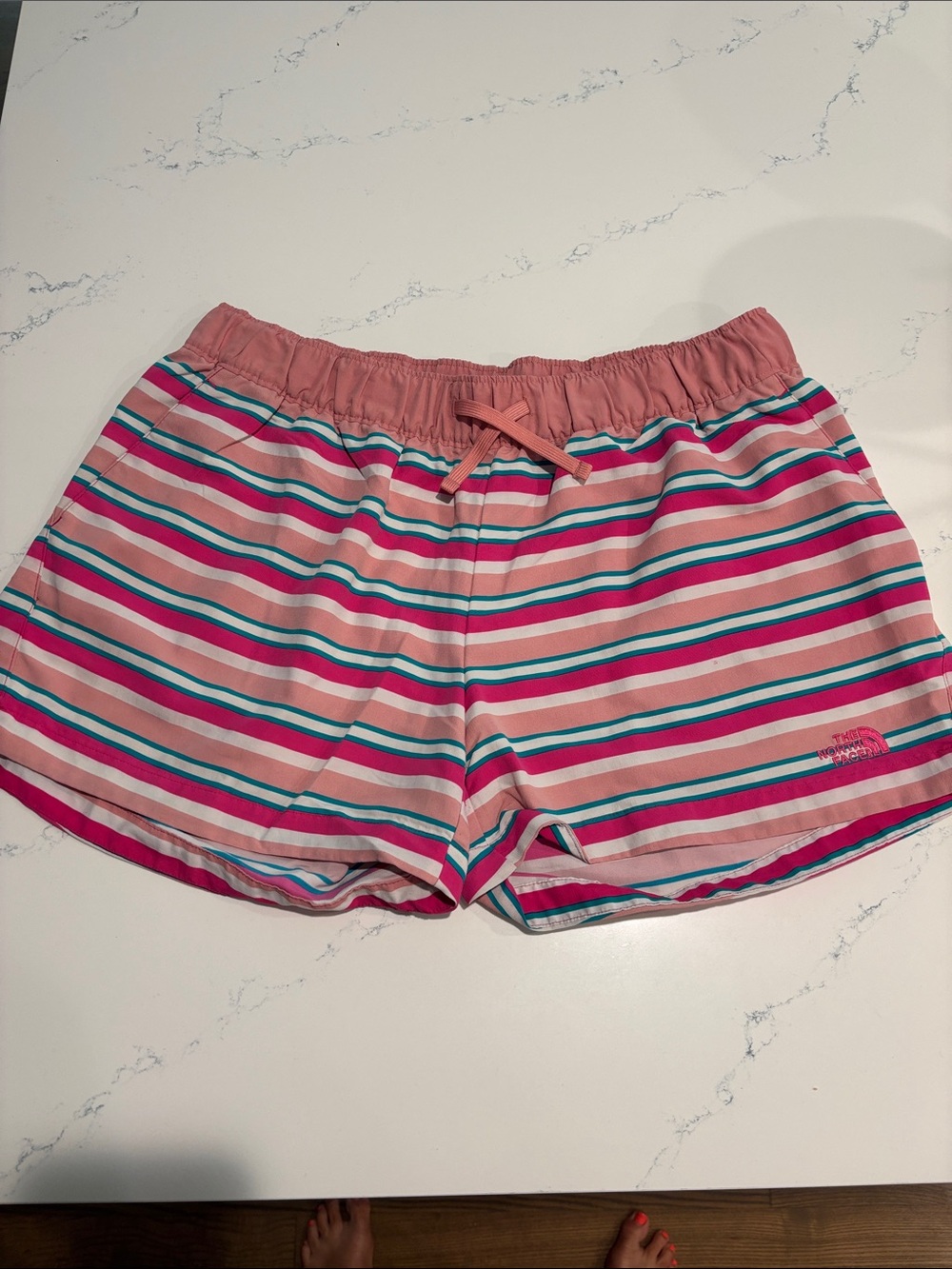 The North Face Pink Striped Women's Drawstring Shorts